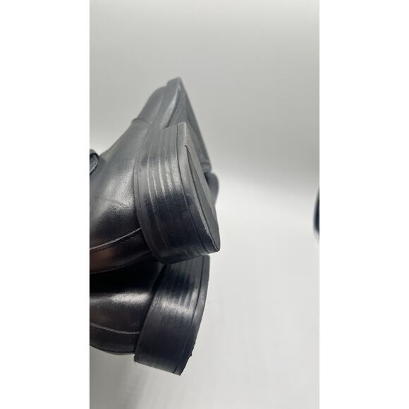 Emanuele Crasto Black Leather Motorcycle Combat Boots Made In Italy Size 39/8.5 - Picture 6 of 8